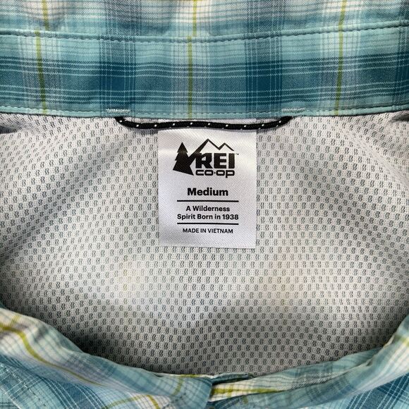 REI Co-op Sahara Long Sleeve Shirt Men’s Medium Blue Plaid Breathable Bluesign - Picture 2 of 12
